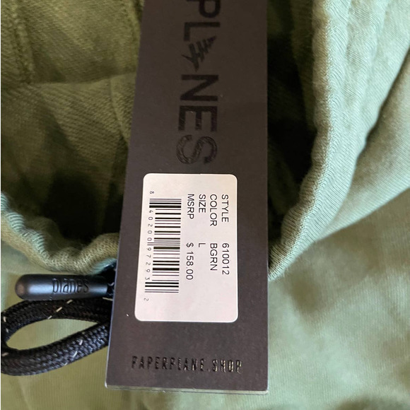 Paper Planes Men's Bronze Green French Terry Logo Jacquard Sweatpants - Large - Picture 8 of 11